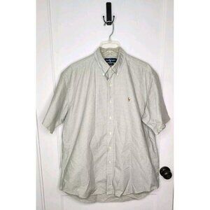 Ralph Lauren Button Down Shirt Adult L Blake Short Sleeve Purple Green Plaid